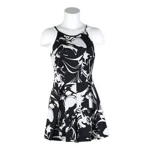 Topshop Women's Black White Floral Print Pleated Shorts Romper Size 4